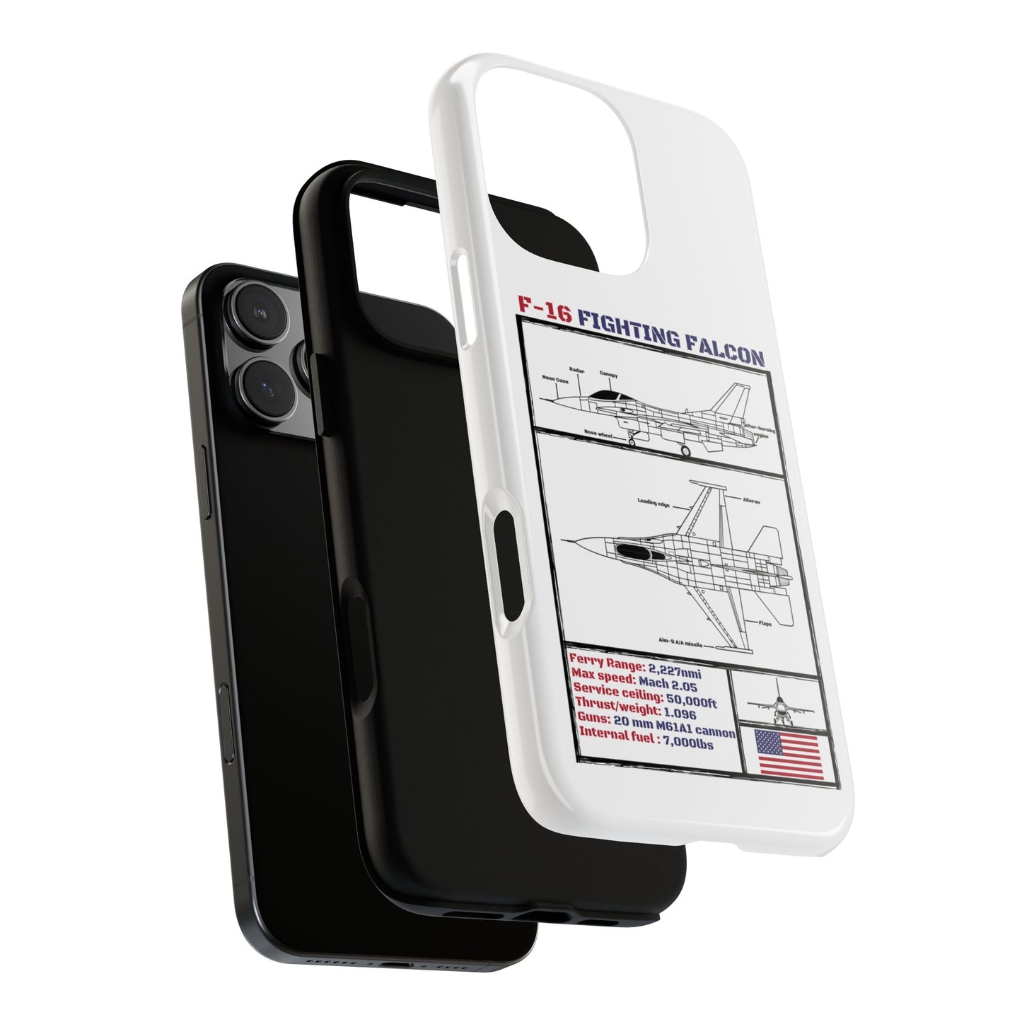 F-16 Fighting Falcon Schematic edition phone case (USAF Colour-Way)