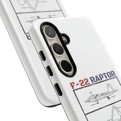 F-22 Raptor schematic rigid Phone Case (USAF colour-ways)