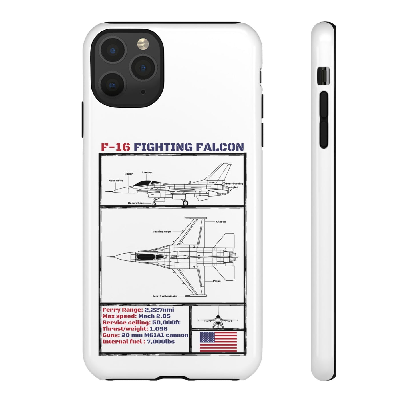 F-16 Fighting Falcon Schematic edition phone case (USAF Colour-Way)
