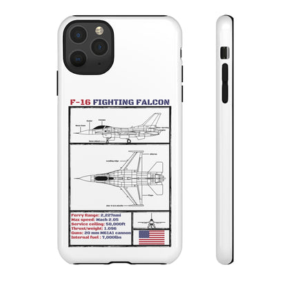 F-16 Fighting Falcon Schematic edition phone case (USAF Colour-Way)