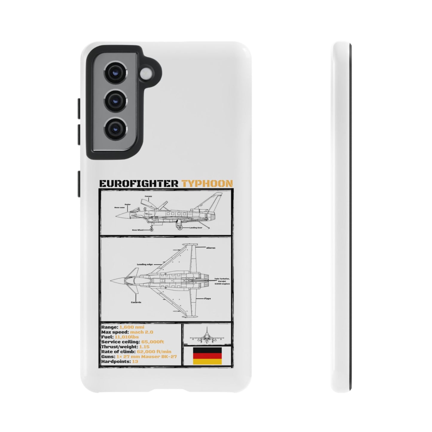 Eurofighter typhoon Schematic edition phone case (Luftwaffe Colour-Way)