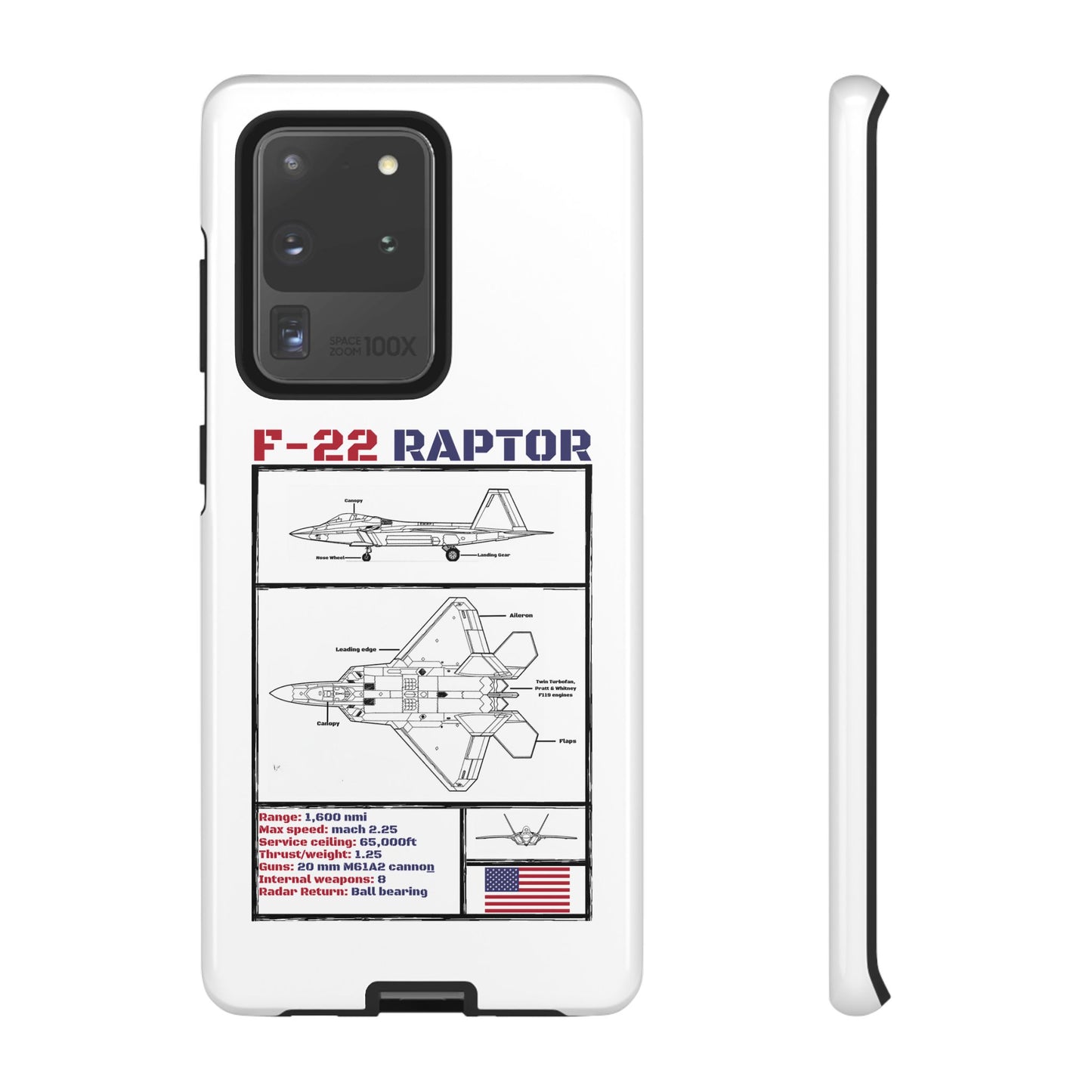 F-22 Raptor Schematic edition phone case (USAF Colour-Way)