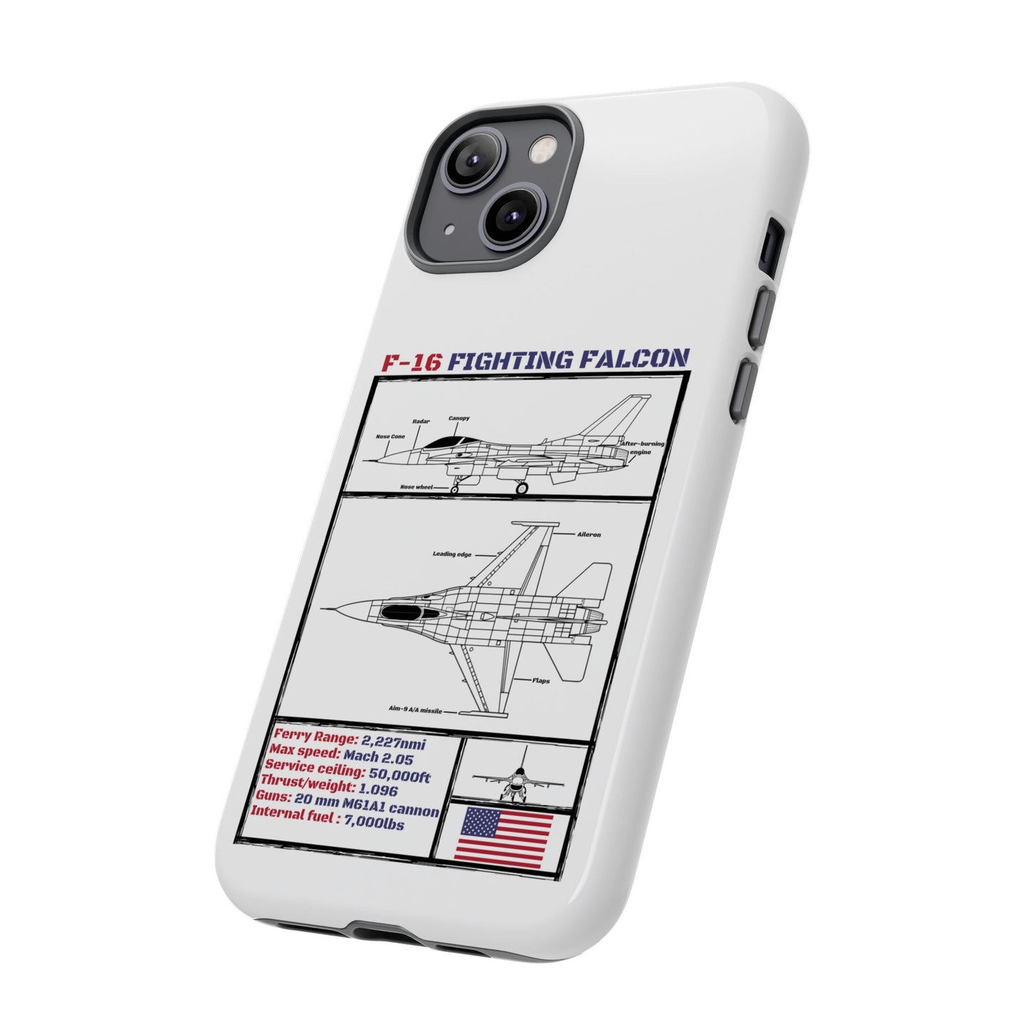 F-16 Fighting Falcon Schematic edition phone case (USAF Colour-Way)