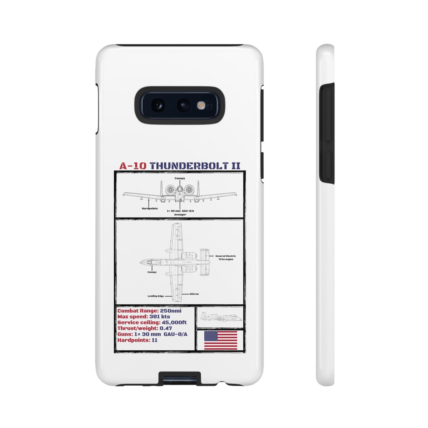 A-10 Schematic Rigid Phone Case (USAF colour-ways)