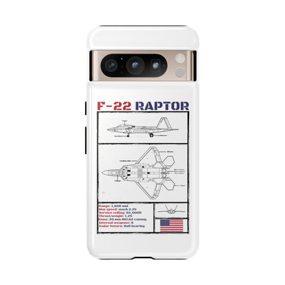 F-22 Raptor schematic rigid Phone Case (USAF colour-ways)