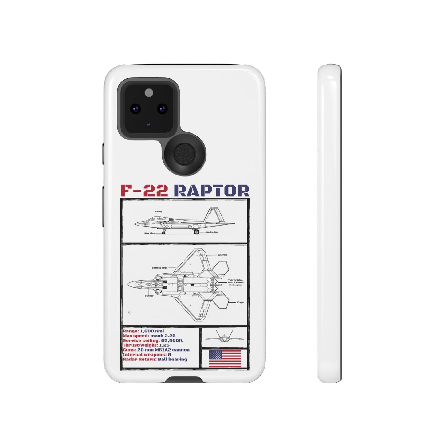 F-22 Raptor Schematic edition phone case (USAF Colour-Way)