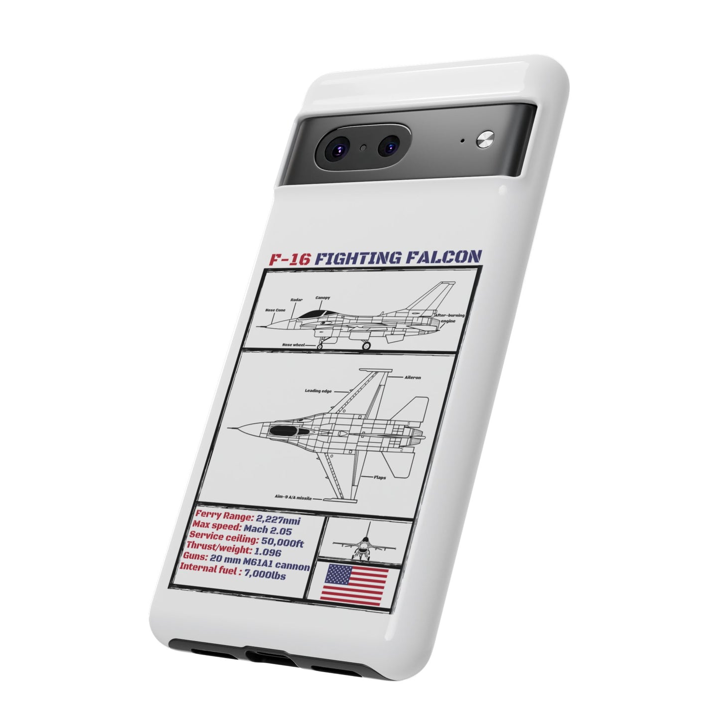 F-16 Fighting Falcon Schematic edition phone case (USAF Colour-Way)