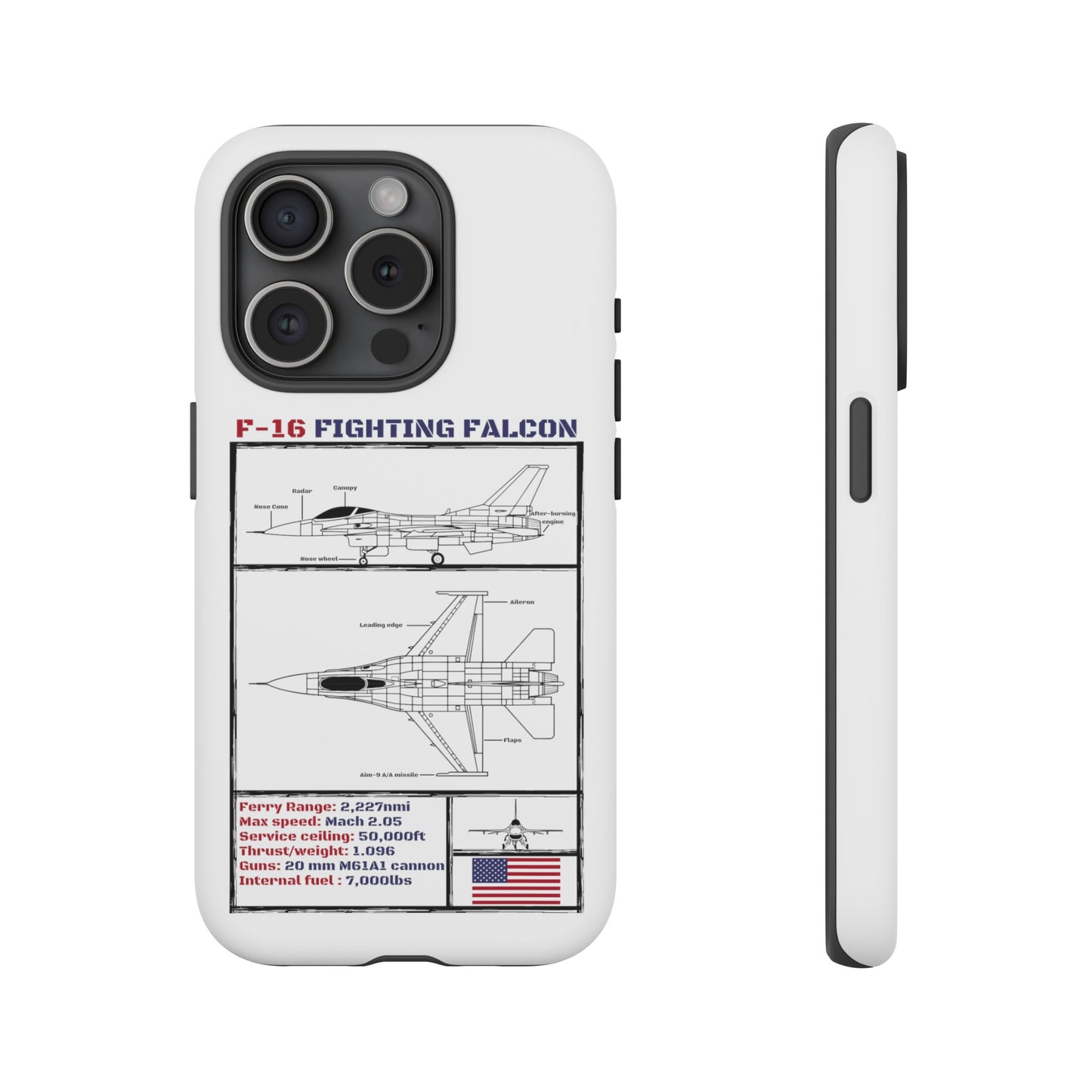 F-16 Schematic rigid Phone Case (USAF colour-ways)