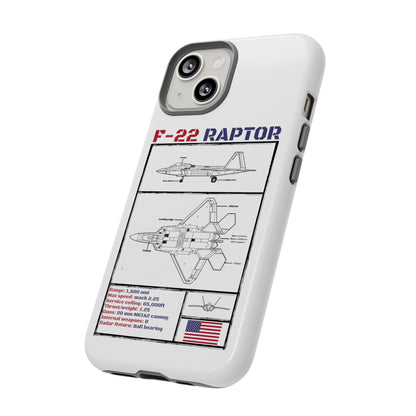 F-22 Raptor schematic rigid Phone Case (USAF colour-ways)