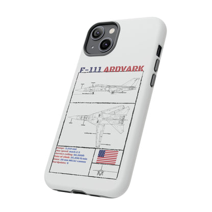 F111 Aardvark  Schematic Durable Phone Case (USAF Colourways)