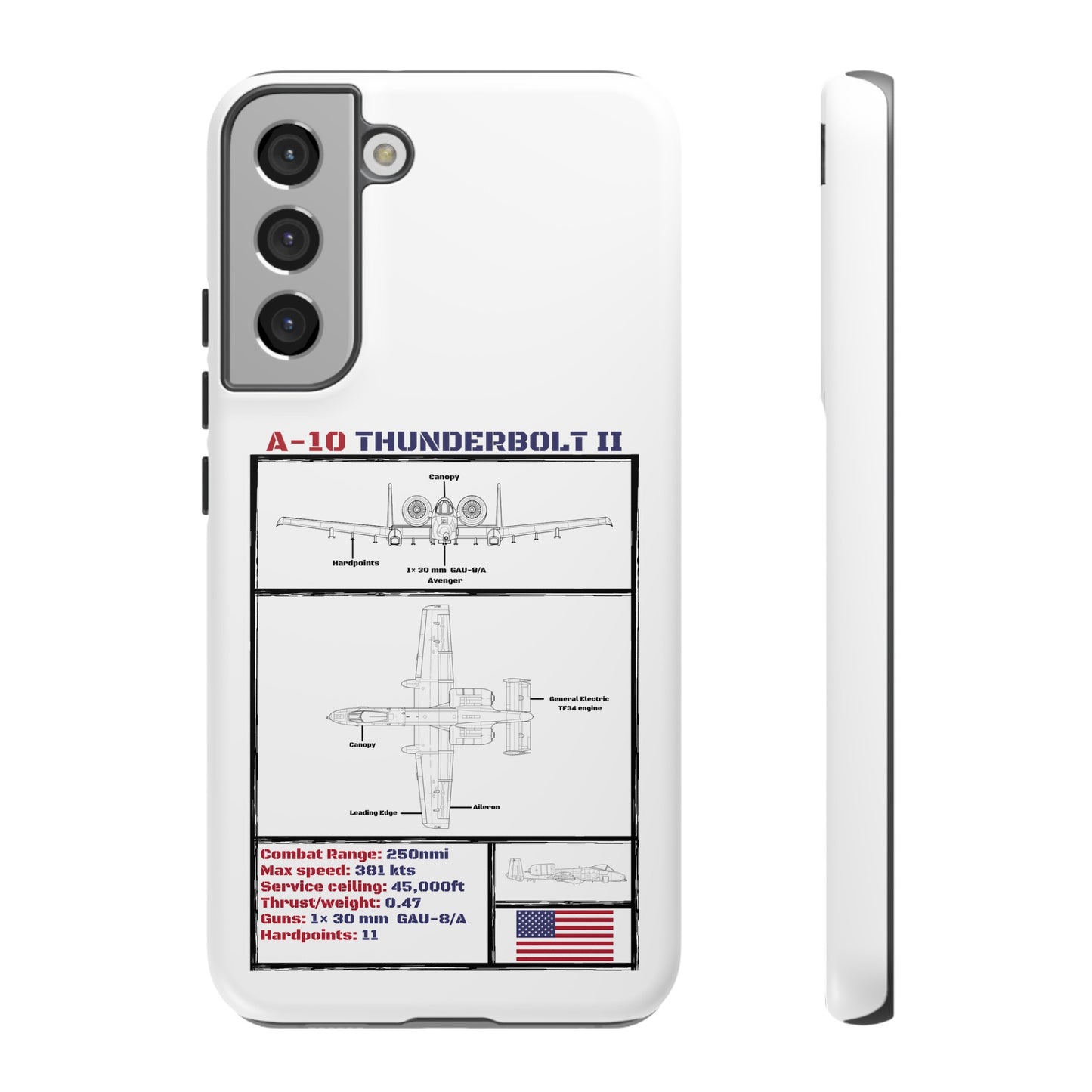 A-10 Schematic Rigid Phone Case (USAF colour-ways)