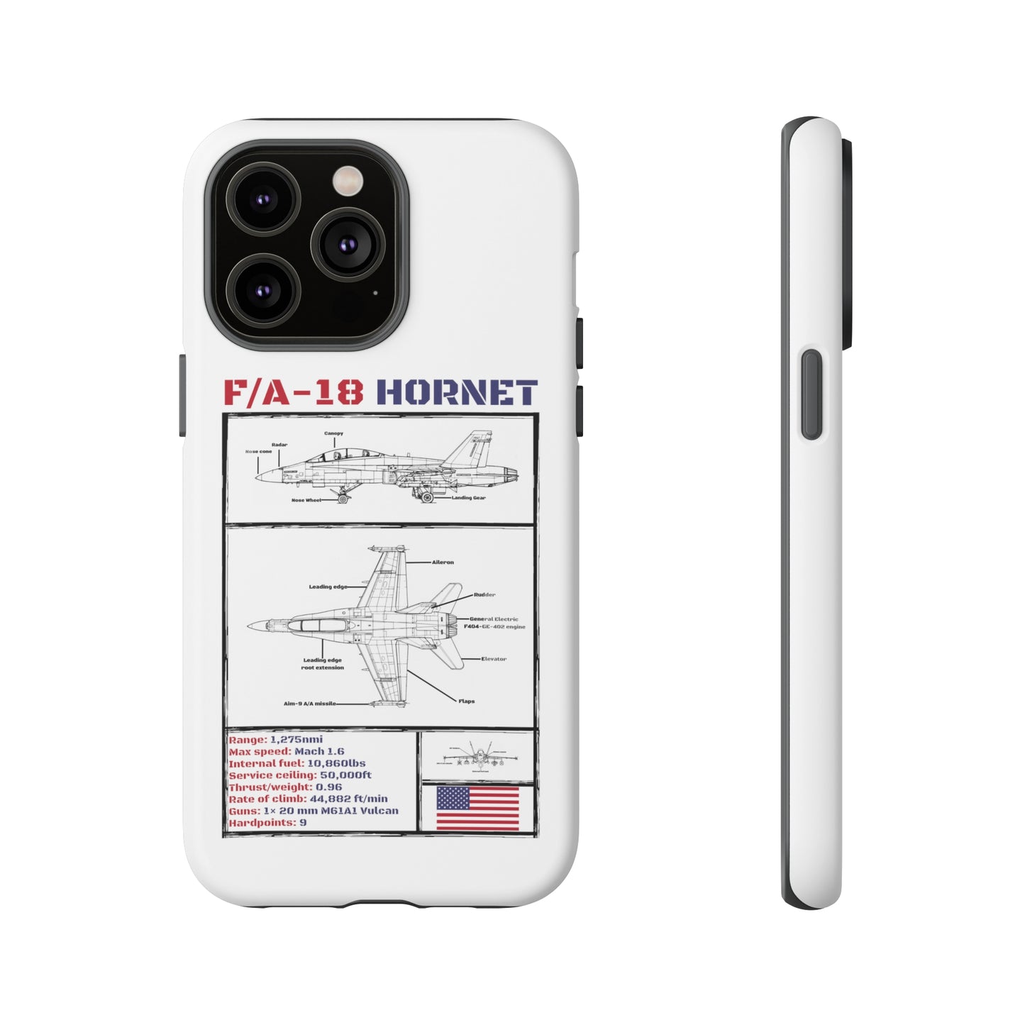 F/A-18 Schematic Rigid Phone Case (USAF colour-ways)