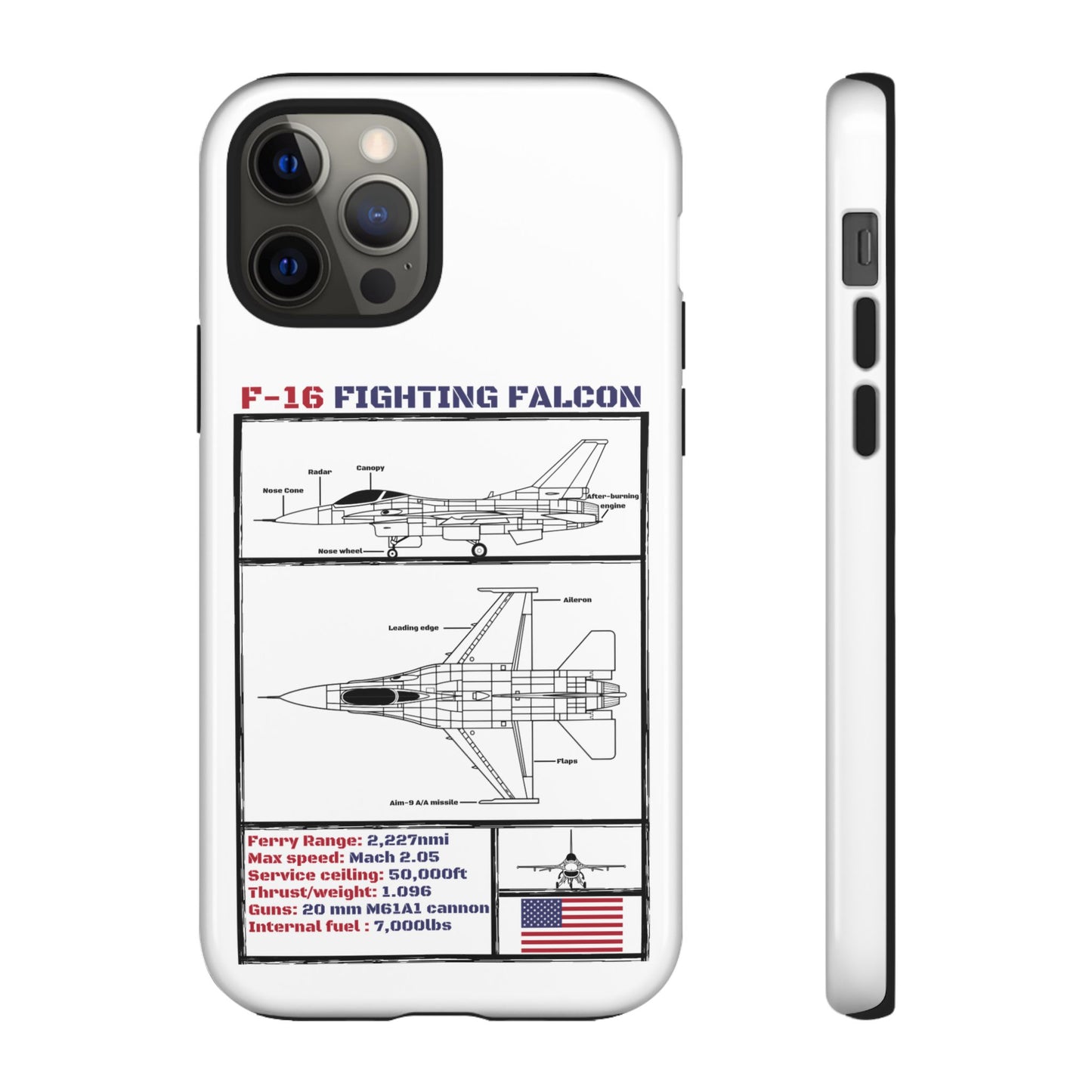 F-16 Fighting Falcon Schematic edition phone case (USAF Colour-Way)