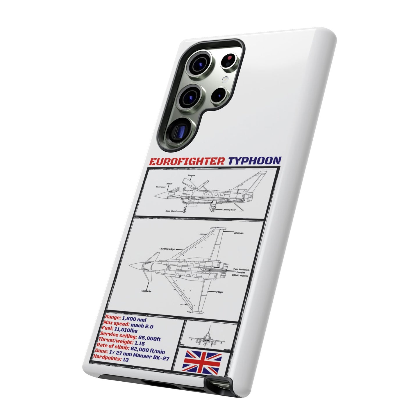Eurofighter typhoon Schematic edition phone case (RAF Colour-Way)