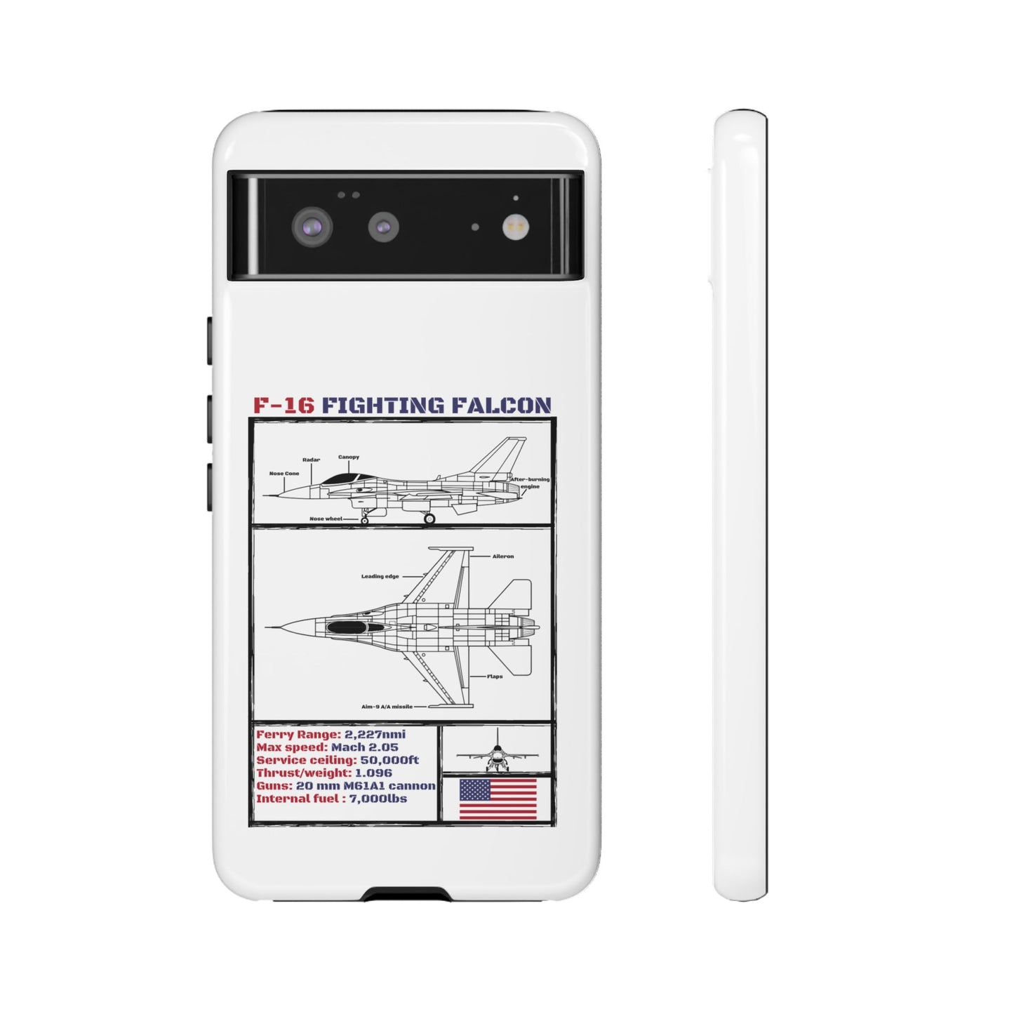 F-16 Fighting Falcon Schematic edition phone case (USAF Colour-Way)