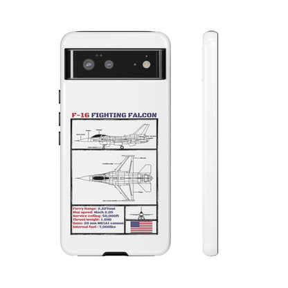 F-16 Fighting Falcon Schematic edition phone case (USAF Colour-Way)
