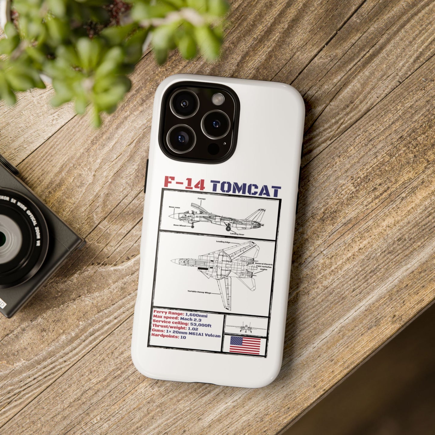 F-14 Tomcat Schematic edition phone case (USAF Colour-Way)