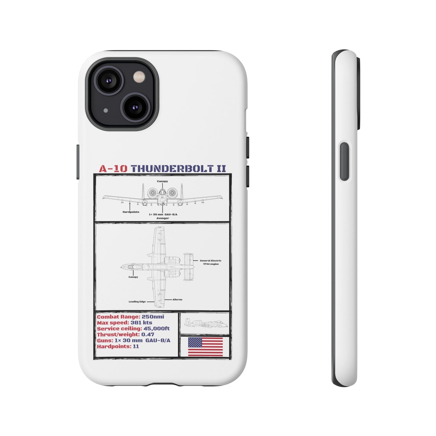 A-10 Schematic Rigid Phone Case (USAF colour-ways)