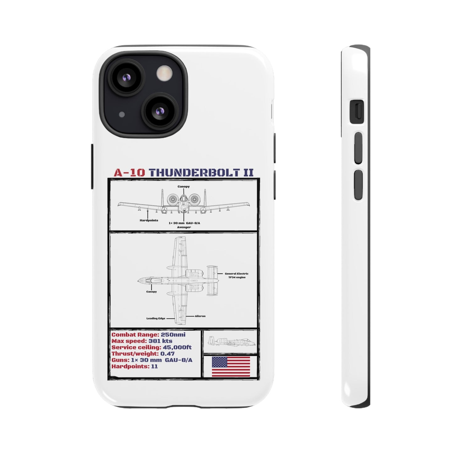 A-10 Schematic Rigid Phone Case (USAF colour-ways)