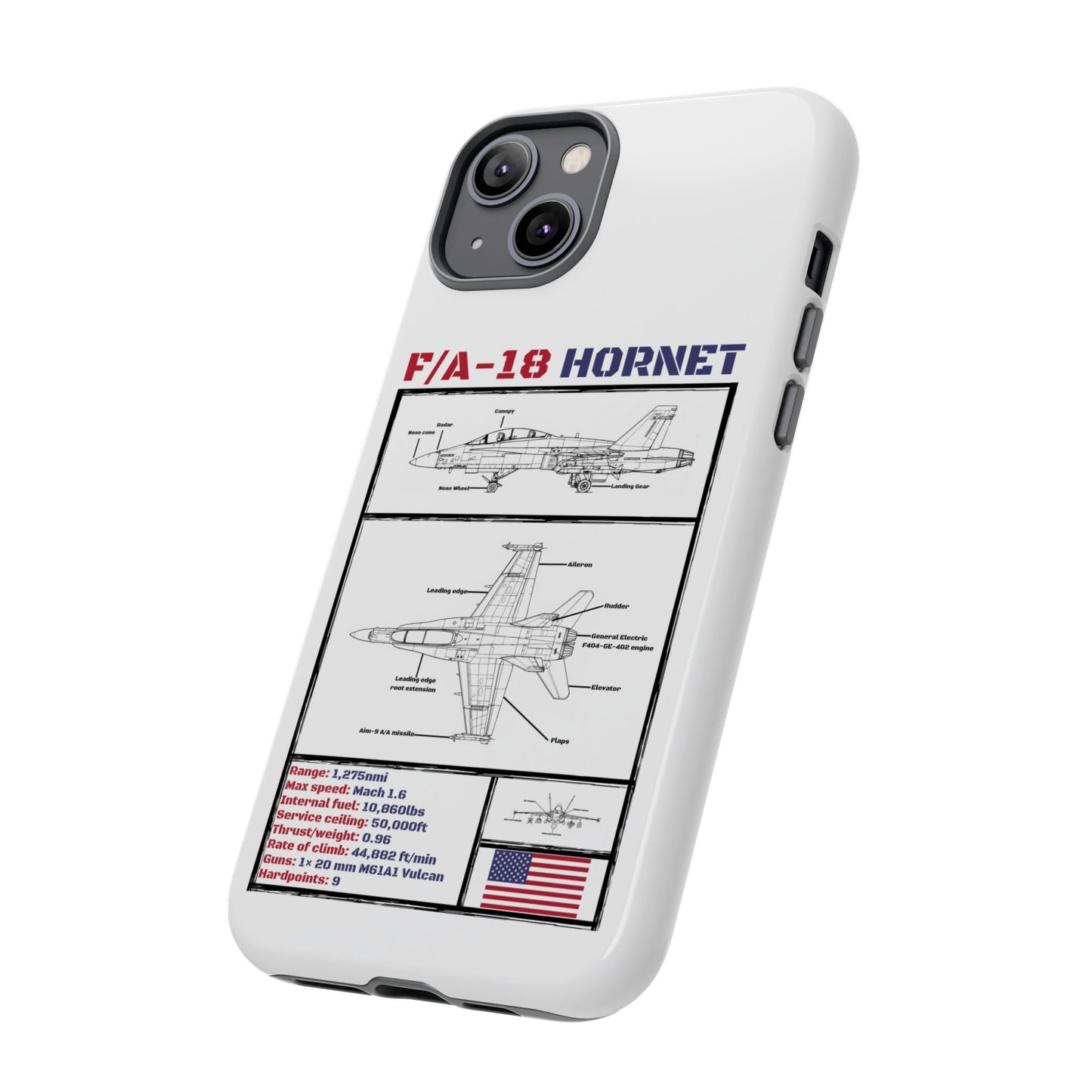 F/A-18 Hornet Schematic edition phone case (USAF Colour-Way)