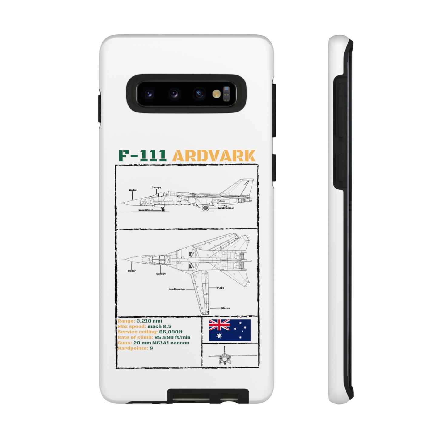 F111 Aardvark  Schematic Durable Phone Case (RAAF colouways)