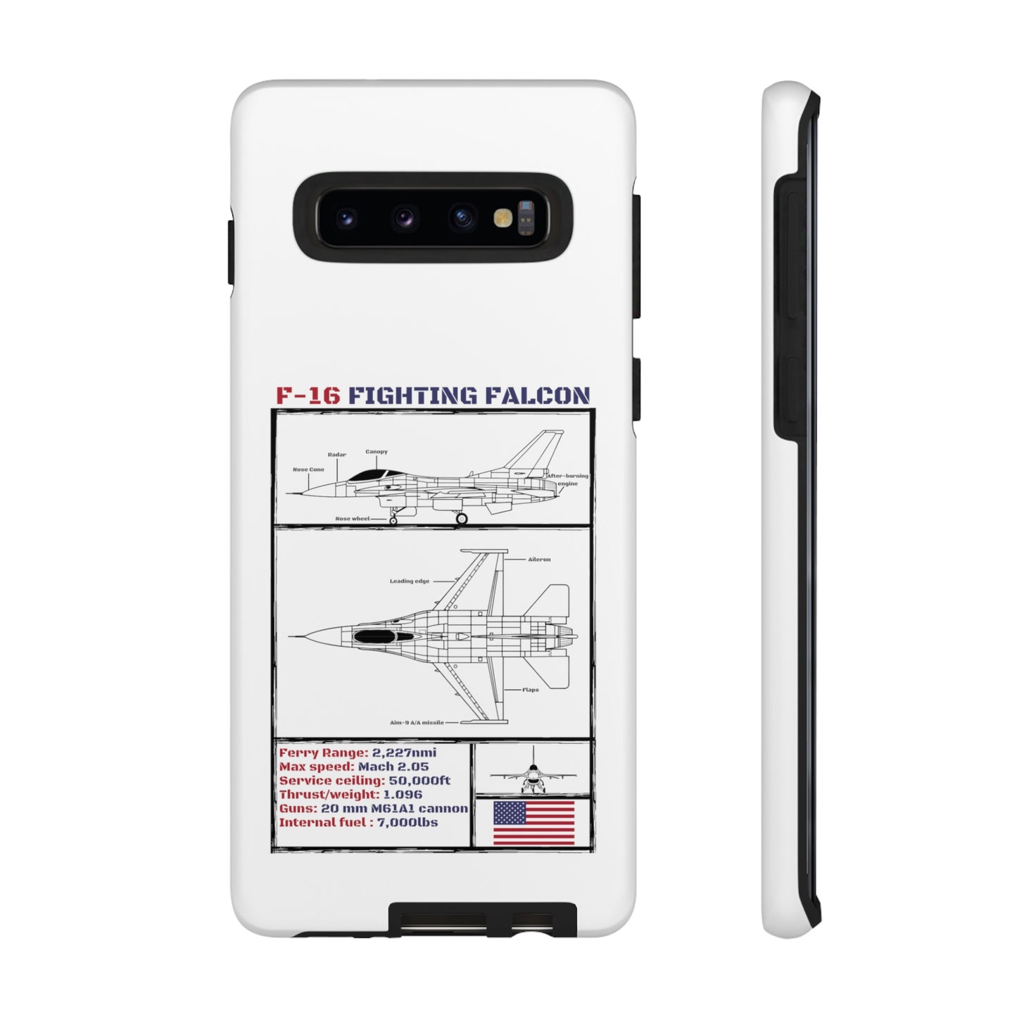 F-16 Schematic rigid Phone Case (USAF colour-ways)