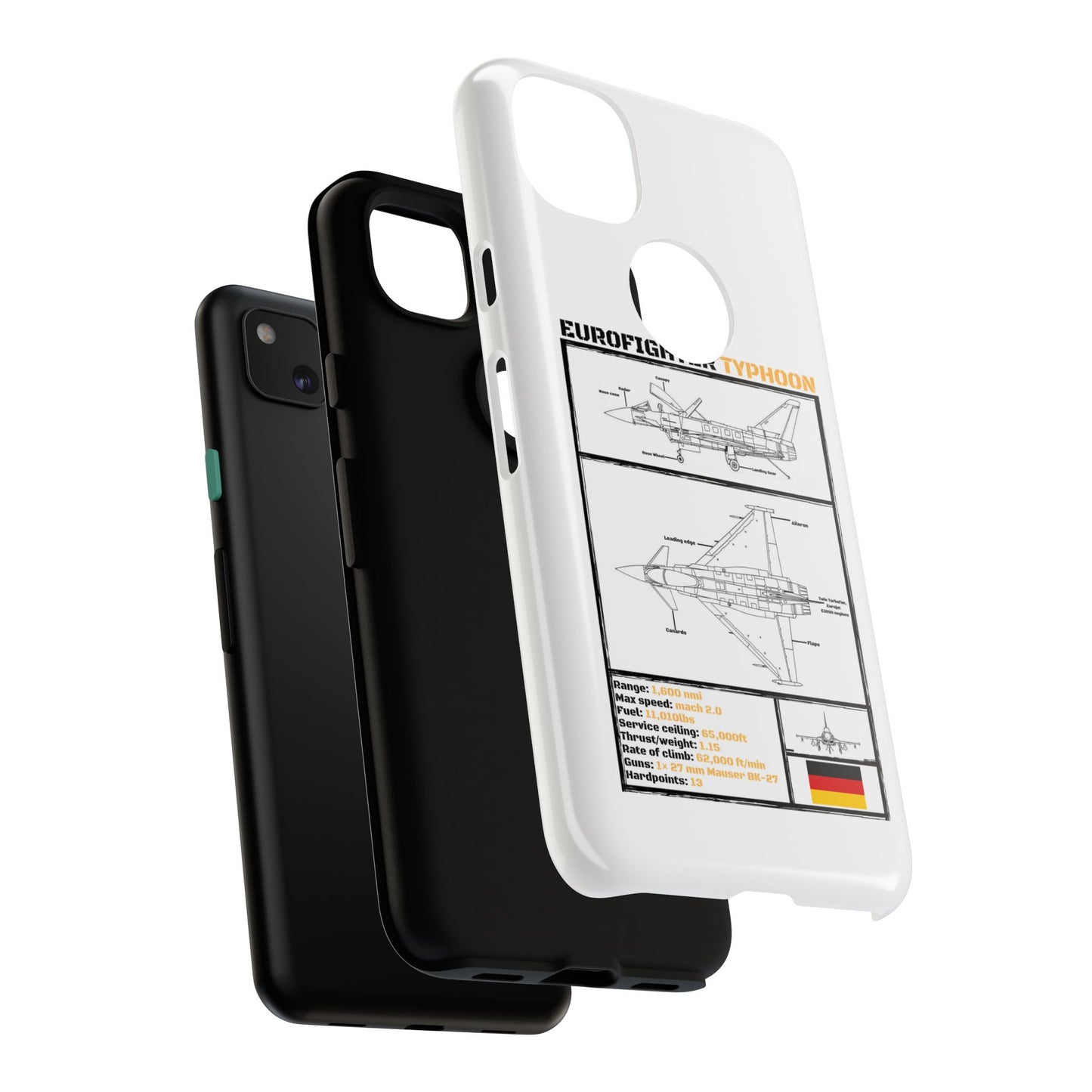 Eurofighter typhoon Schematic edition phone case (Luftwaffe Colour-Way)