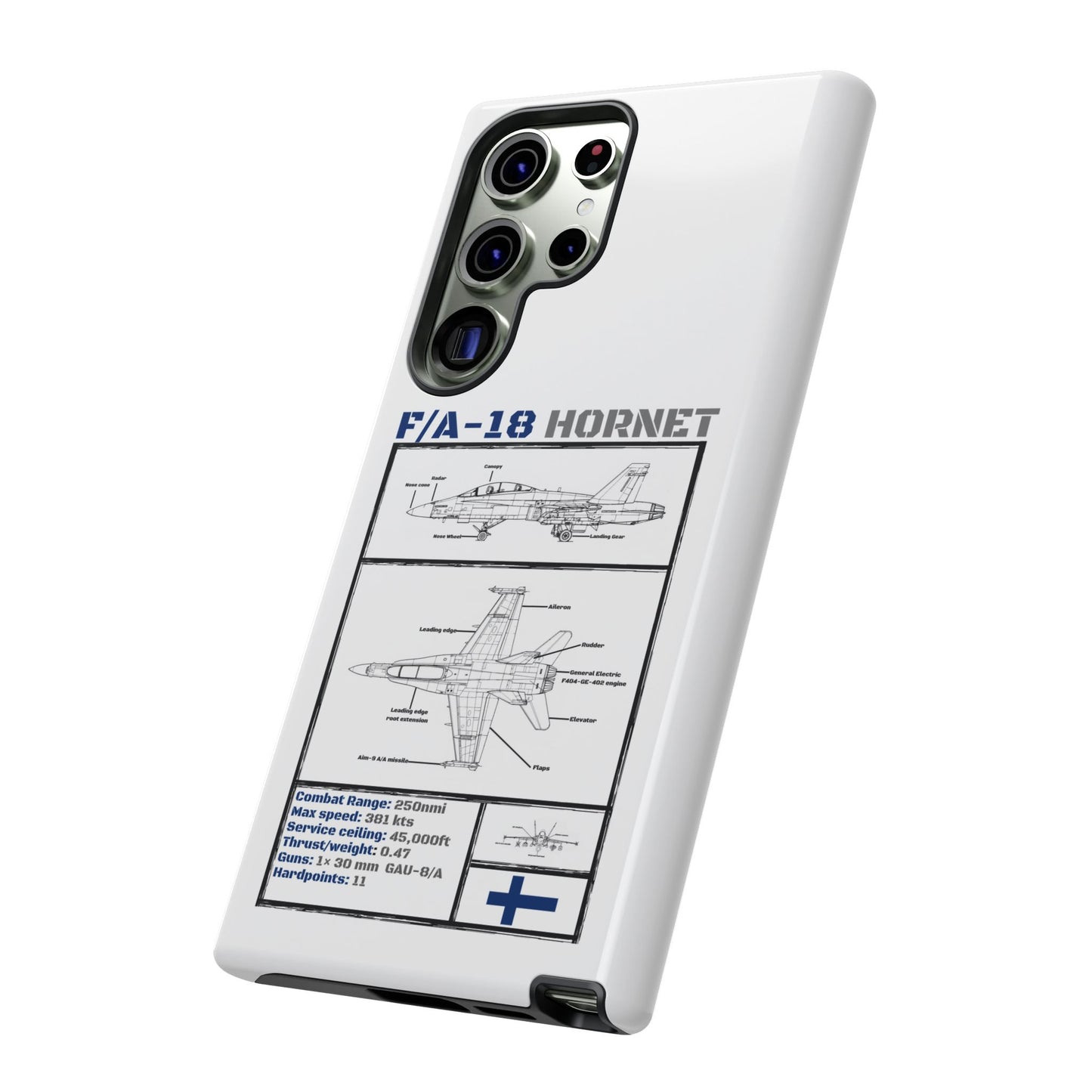 F/A-18 Hornet Schematic edition phone case (FAF Colour-Way)