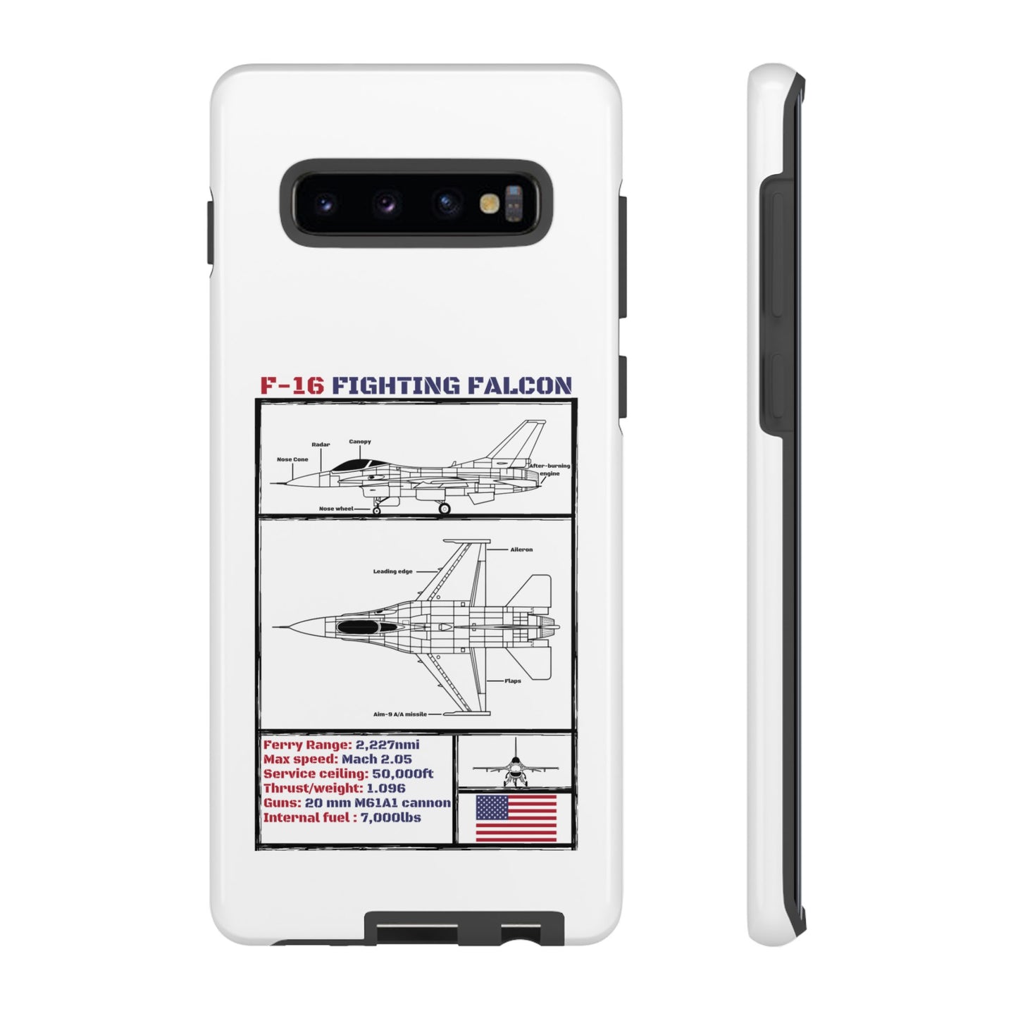 F-16 Fighting Falcon Schematic edition phone case (USAF Colour-Way)