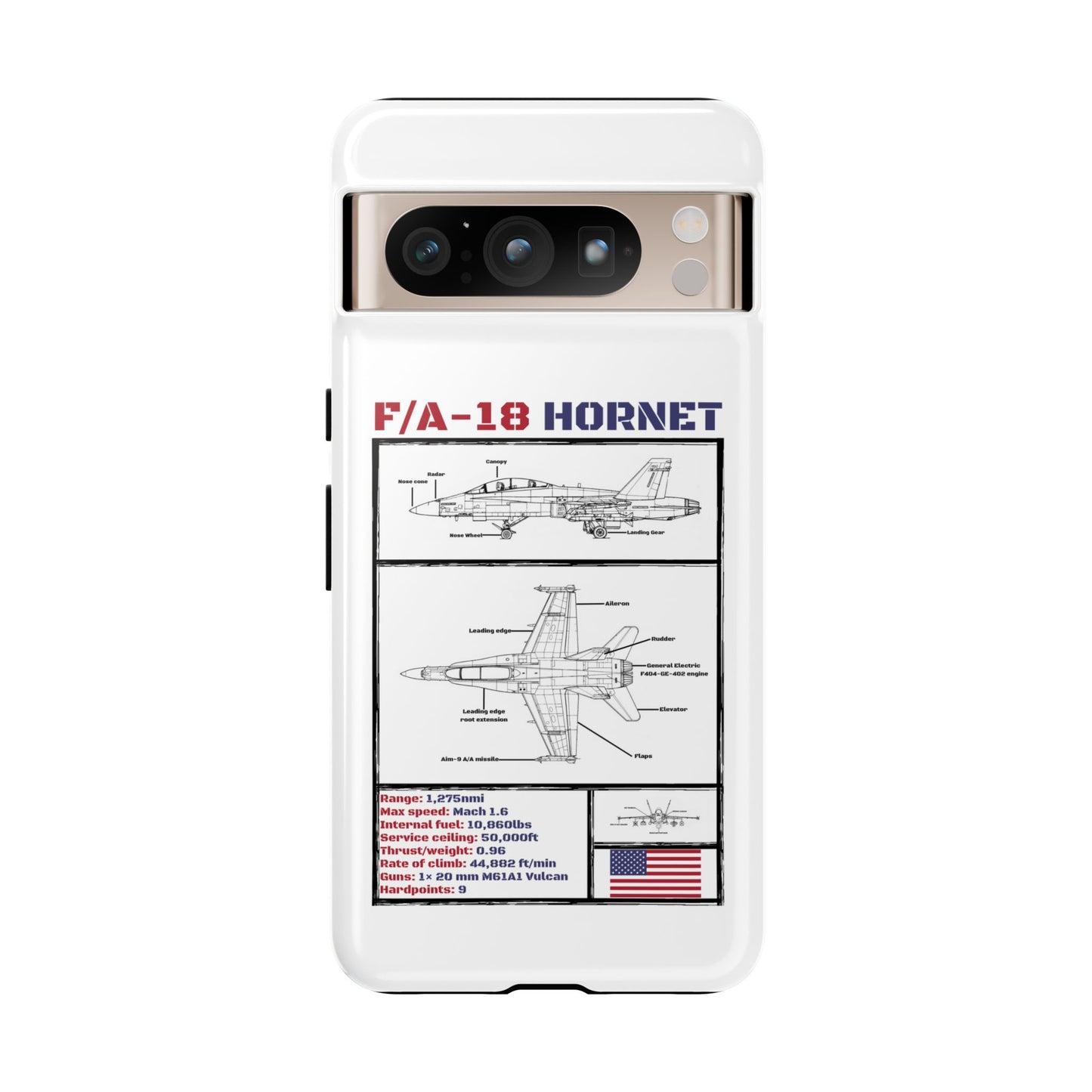 F/A-18 Hornet Schematic edition phone case (USAF Colour-Way)