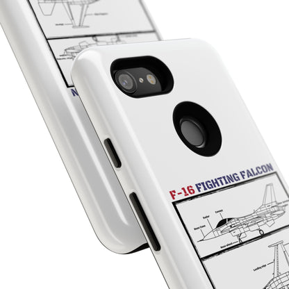 F-16 Fighting Falcon Schematic edition phone case (USAF Colour-Way)