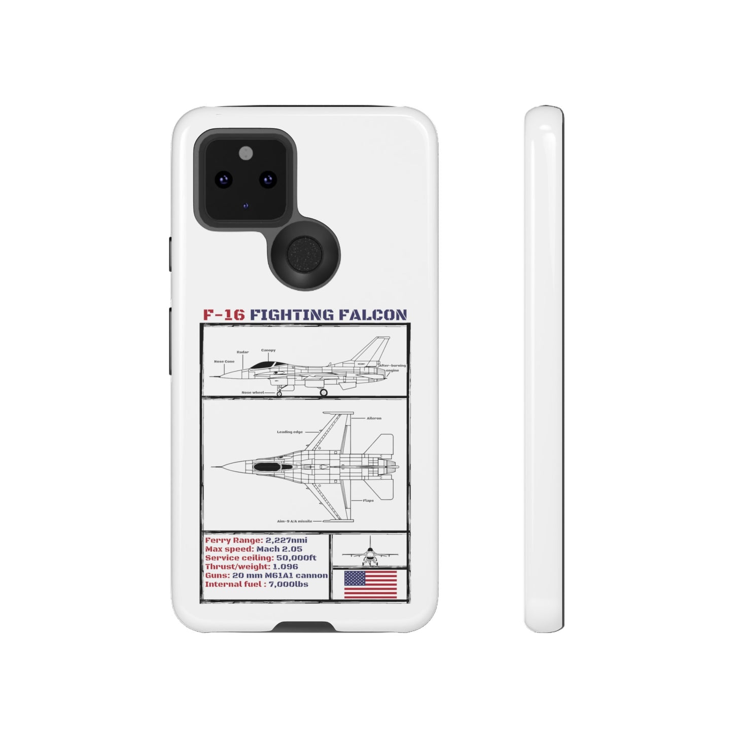 F-16 Schematic rigid Phone Case (USAF colour-ways)