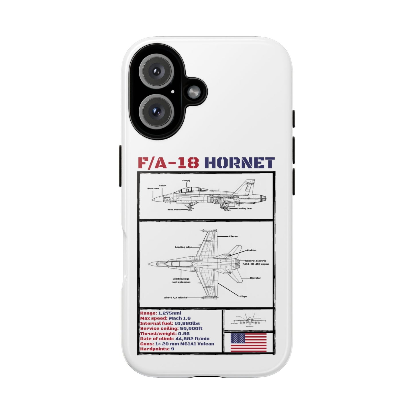 F/A-18 Hornet Schematic edition phone case (USAF Colour-Way)
