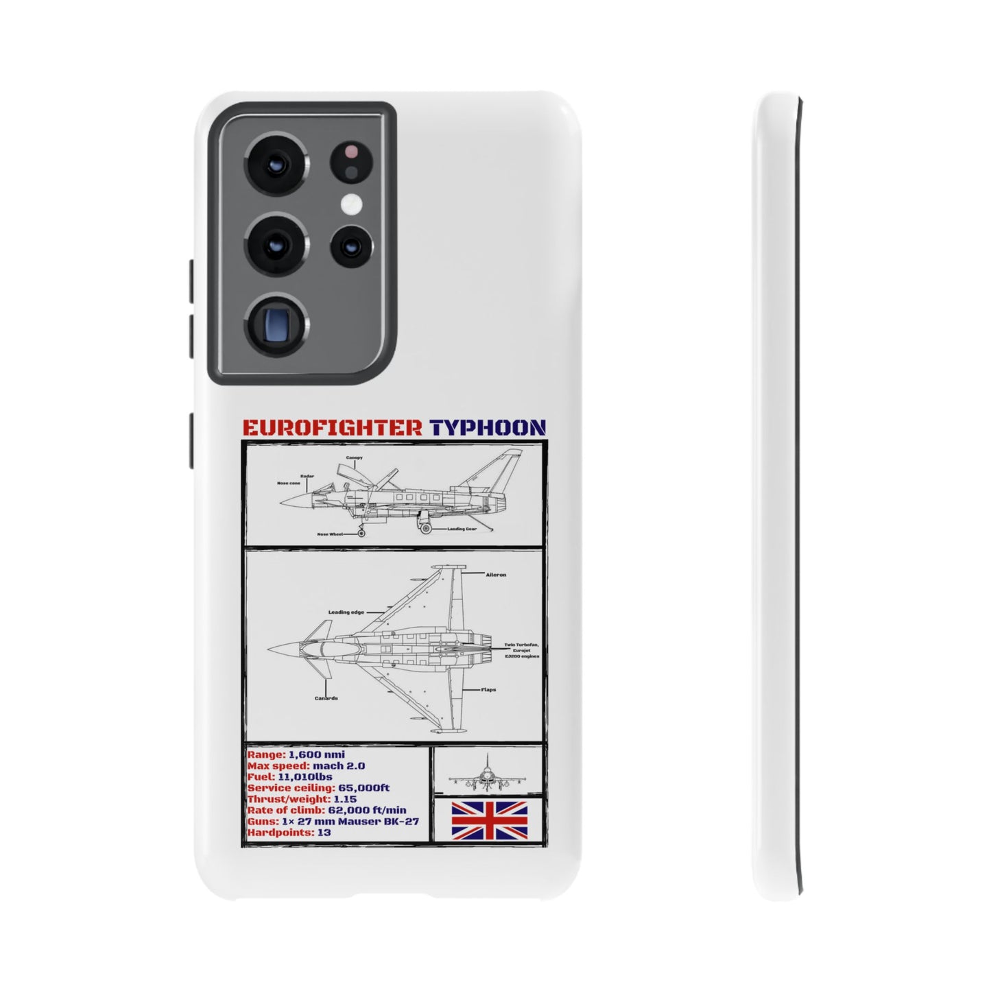 Eurofighter typhoon Schematic edition phone case (RAF Colour-Way)