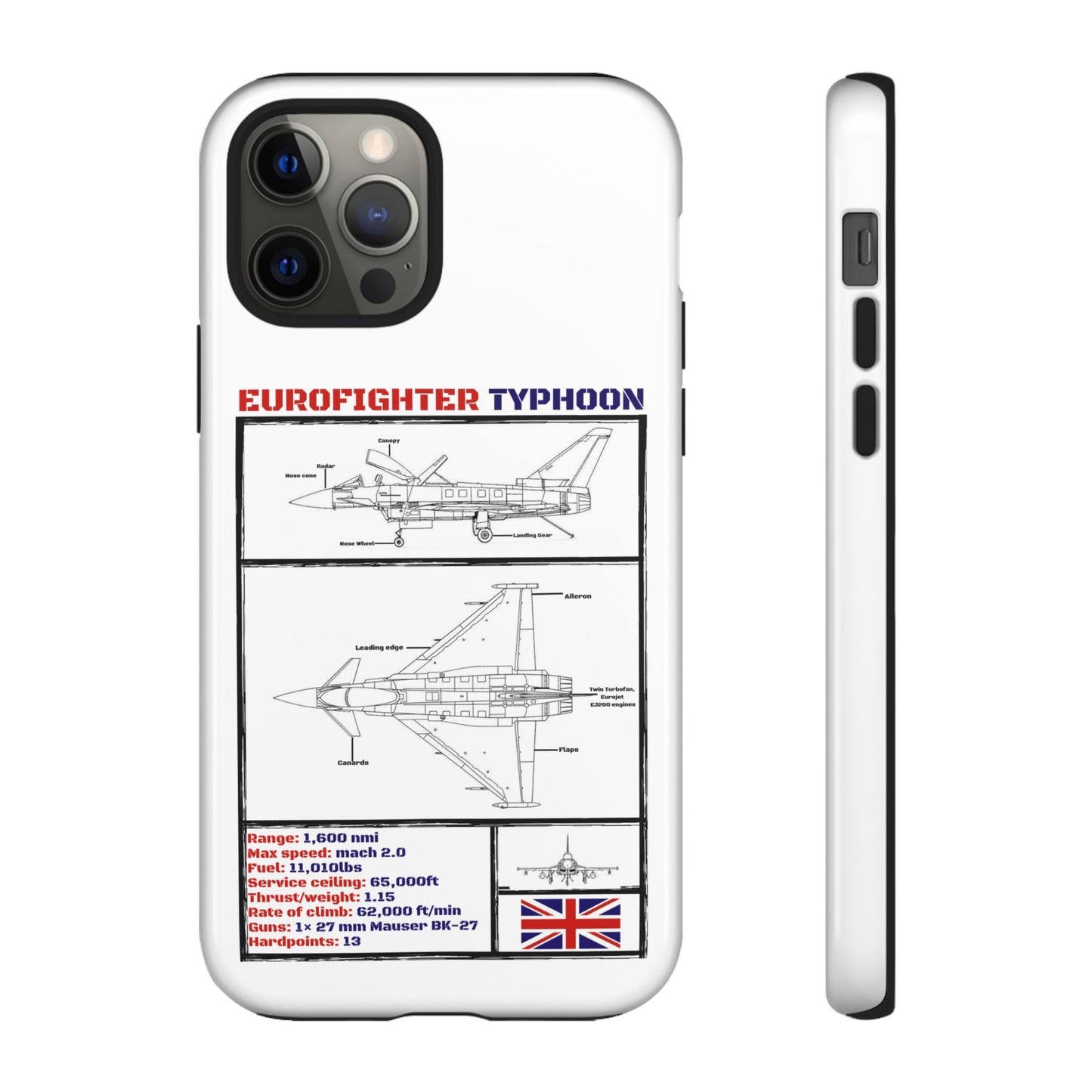 Eurofighter typhoon Schematic edition phone case (RAF Colour-Way)