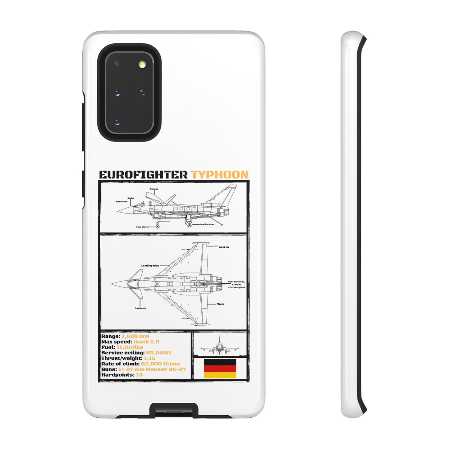 Eurofighter typhoon Schematic edition phone case (Luftwaffe Colour-Way)