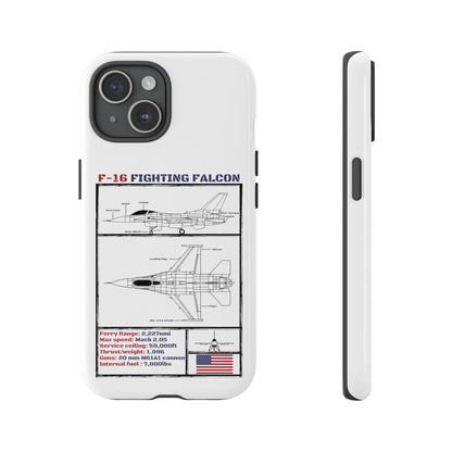 F-16 Schematic rigid Phone Case (USAF colour-ways)