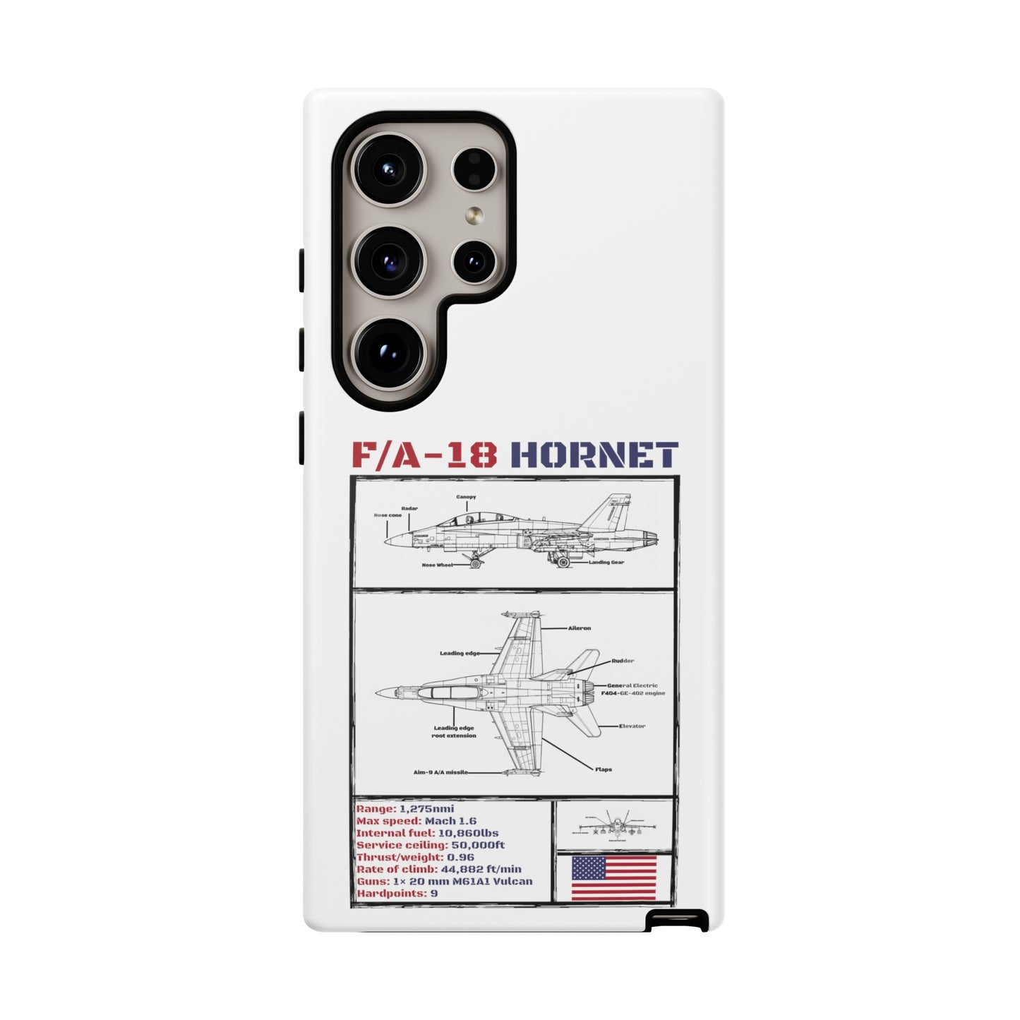 F/A-18 Schematic Rigid Phone Case (USAF colour-ways)