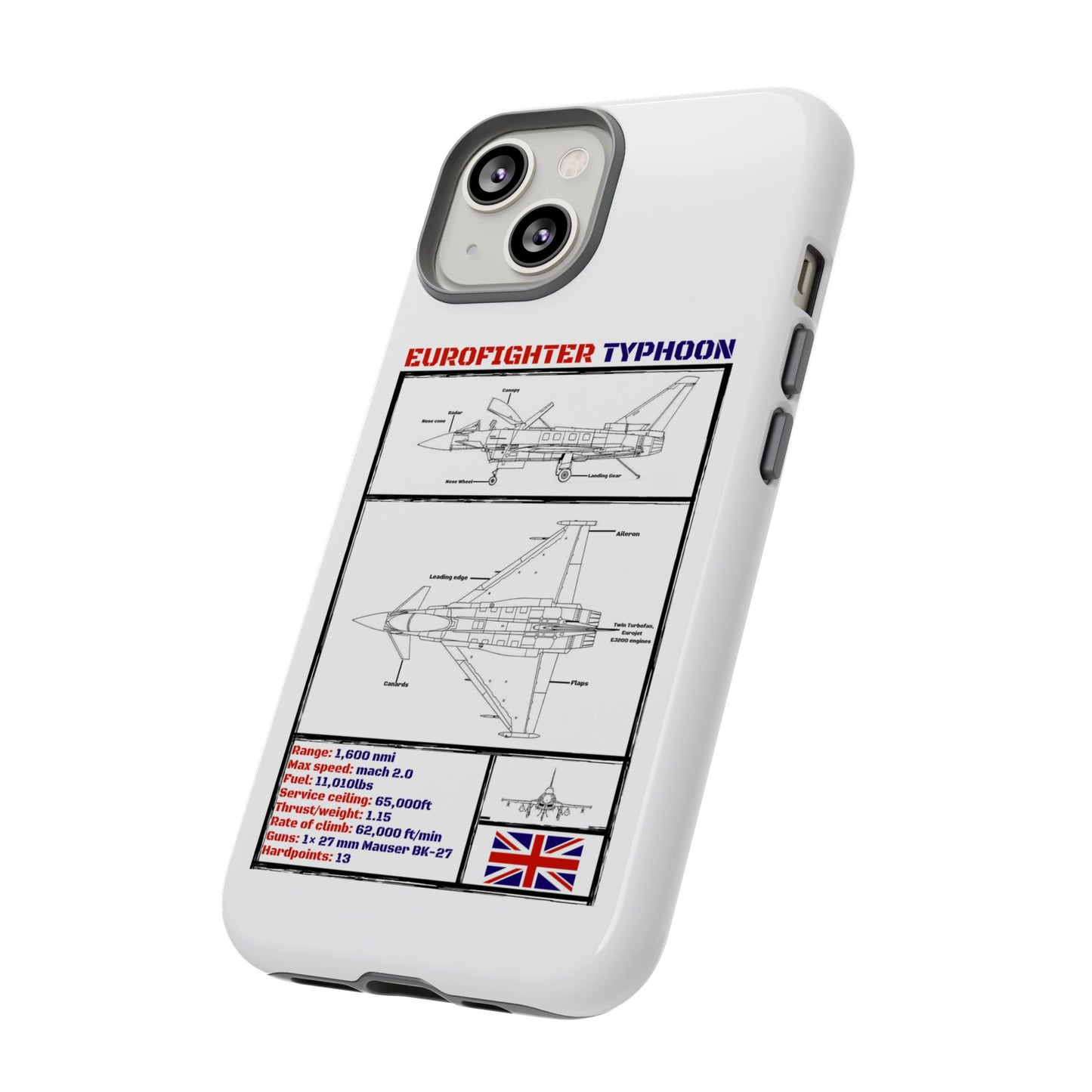 Eurofighter typhoon Schematic edition phone case (RAF Colour-Way)