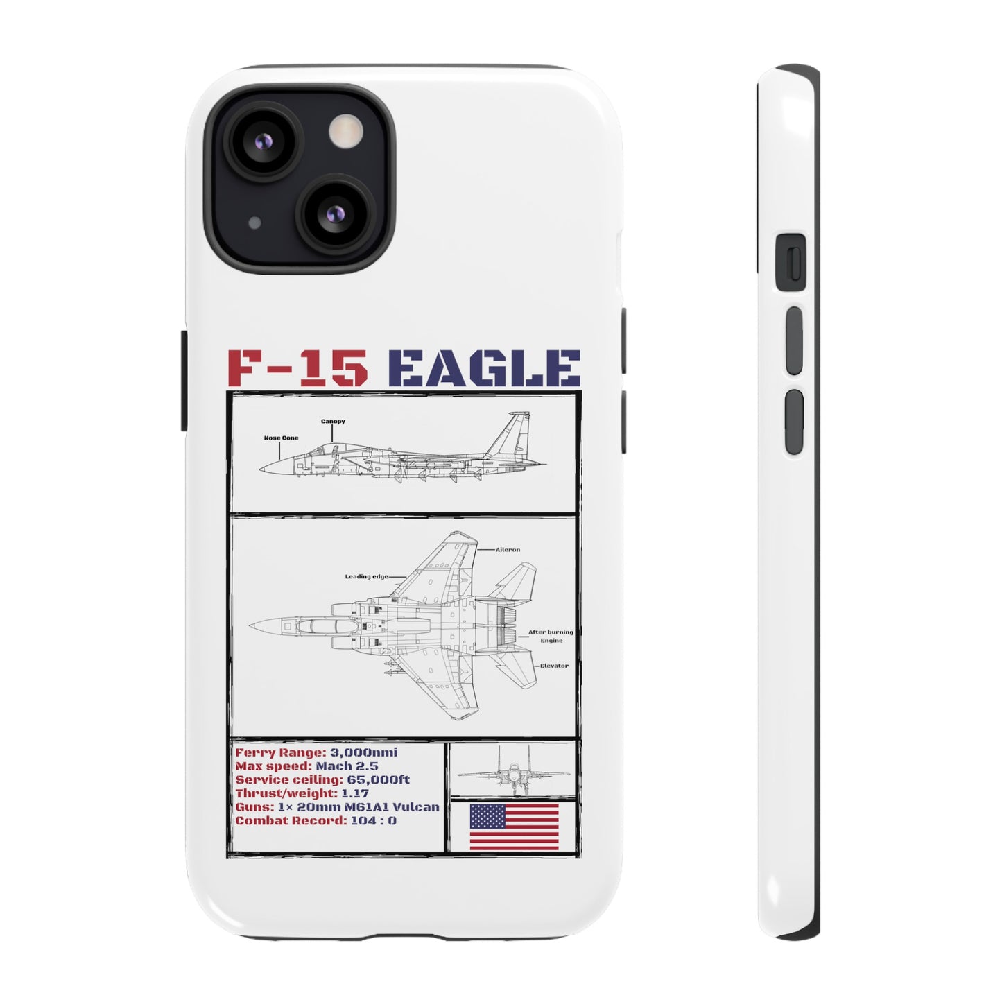 F-15 Schematic rigid Phone Case (USAF colour-ways)