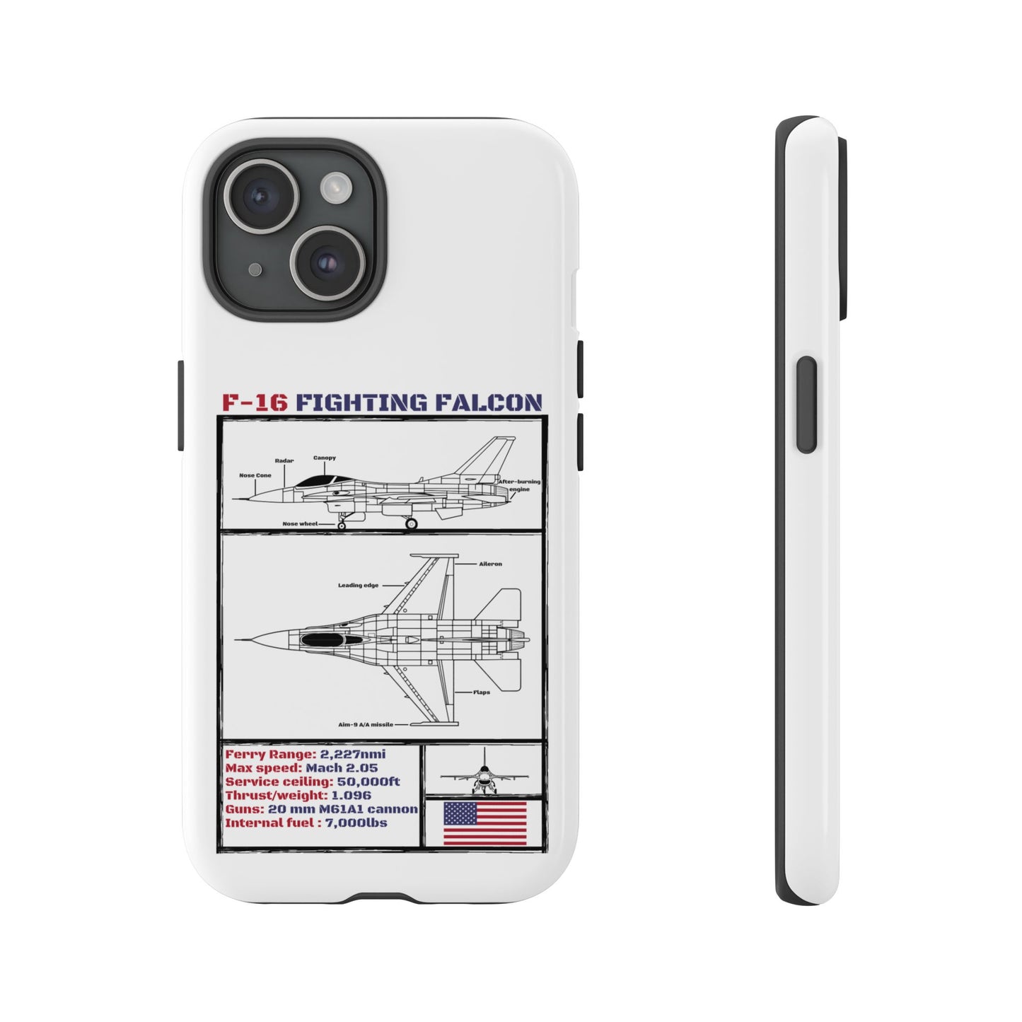 F-16 Fighting Falcon Schematic edition phone case (USAF Colour-Way)