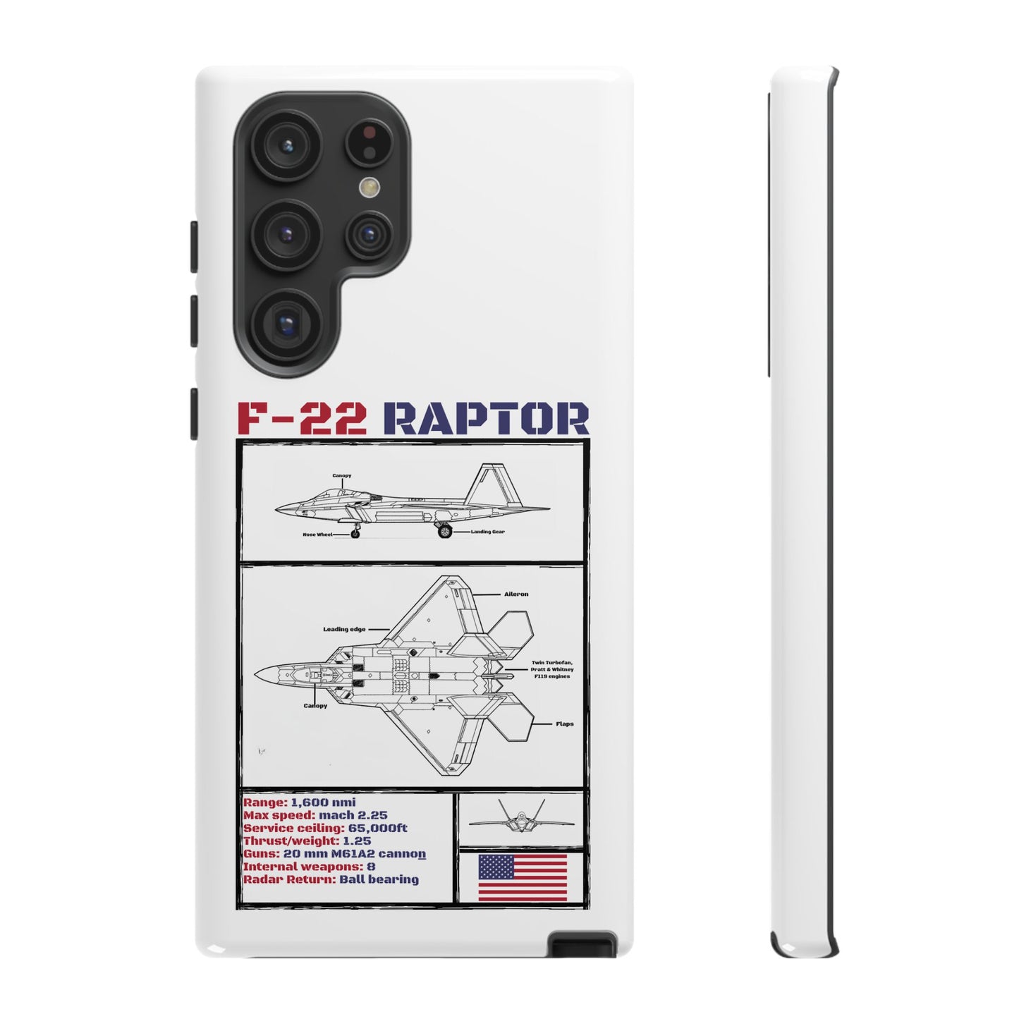 F-22 Raptor Schematic edition phone case (USAF Colour-Way)