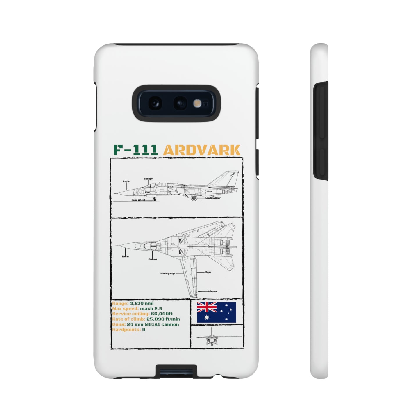 F111 Aardvark  Schematic Durable Phone Case (RAAF colouways)