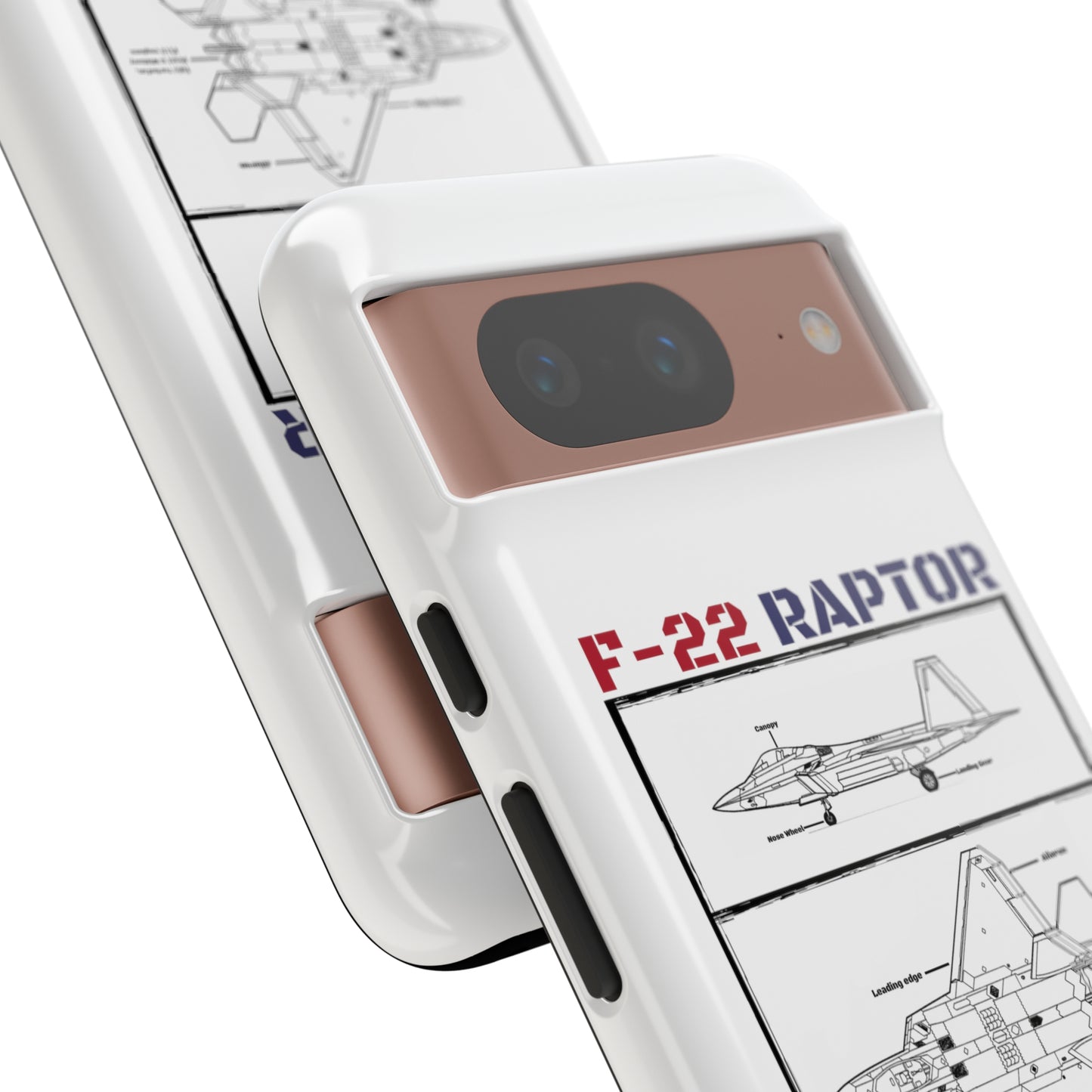 F-22 Raptor schematic rigid Phone Case (USAF colour-ways)