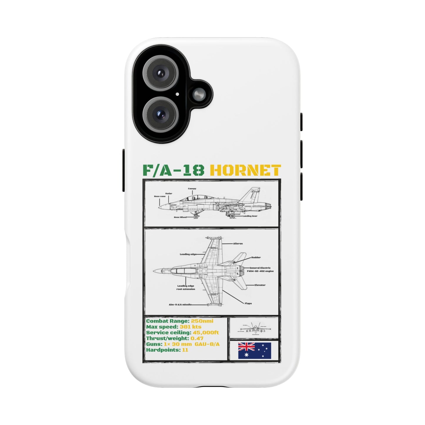 F/A-18 Hornet Schematic edition phone case (RAAF Colour-Way)