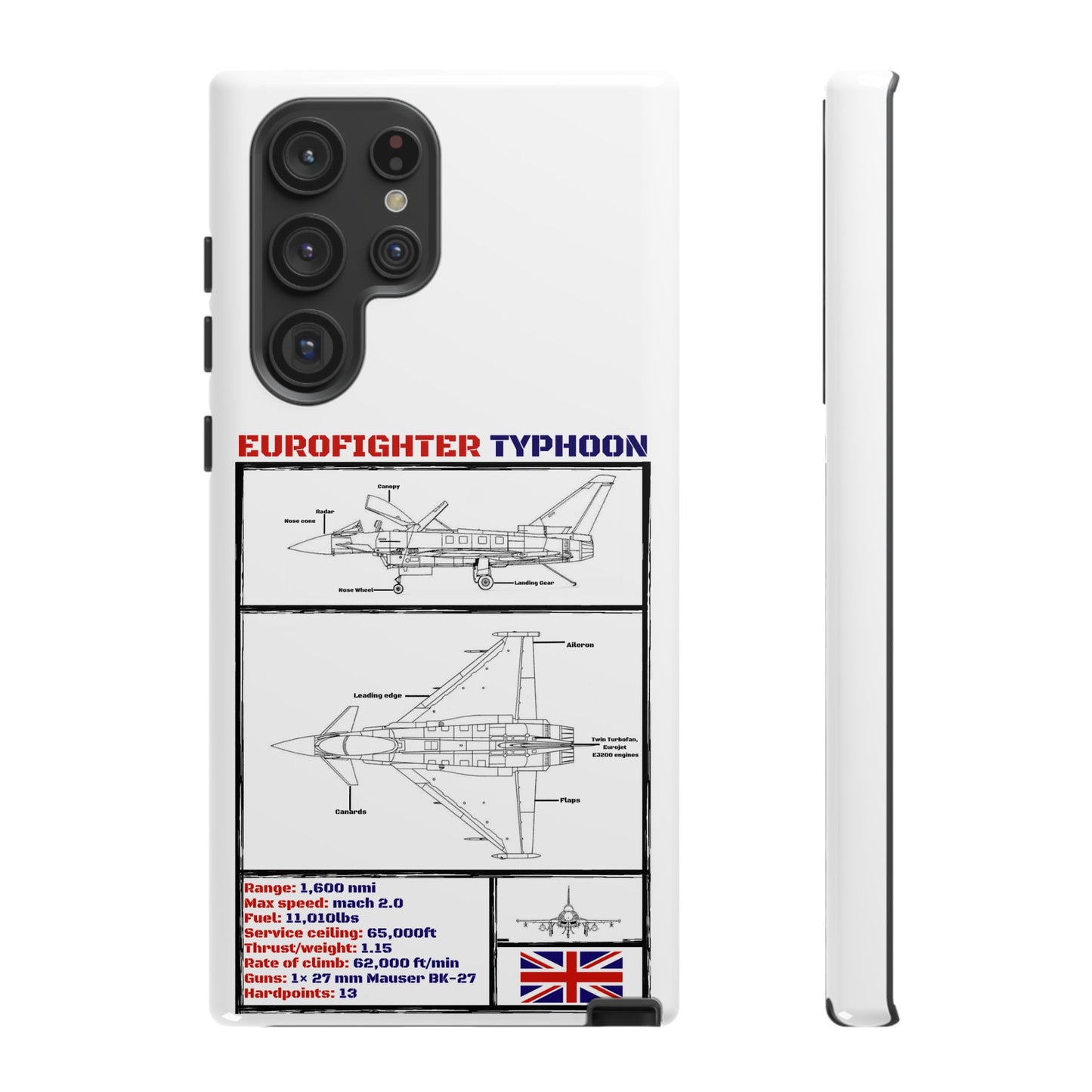 Eurofighter typhoon Schematic edition phone case (RAF Colour-Way)