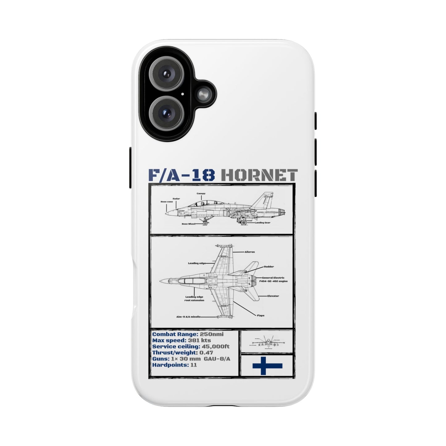 F/A-18 Hornet Schematic edition phone case (FAF Colour-Way)