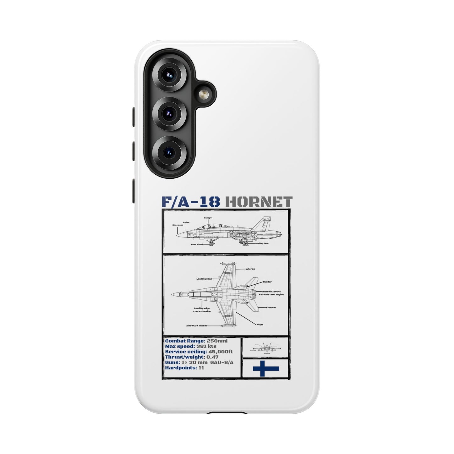 F/A-18 Hornet Schematic edition phone case (FAF Colour-Way)