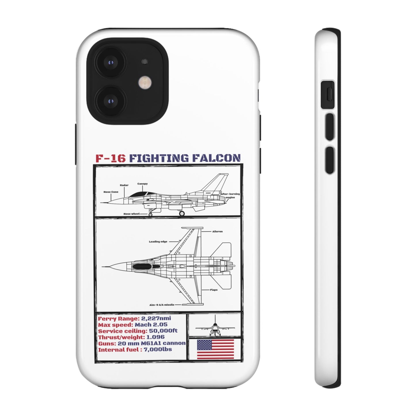 F-16 Fighting Falcon Schematic edition phone case (USAF Colour-Way)