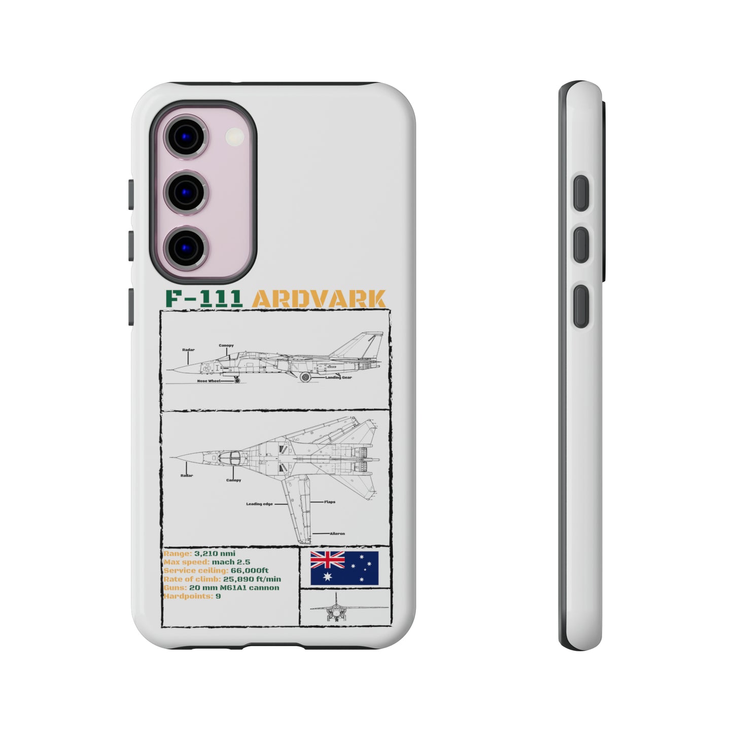 F111 Aardvark  Schematic Durable Phone Case (RAAF colouways)